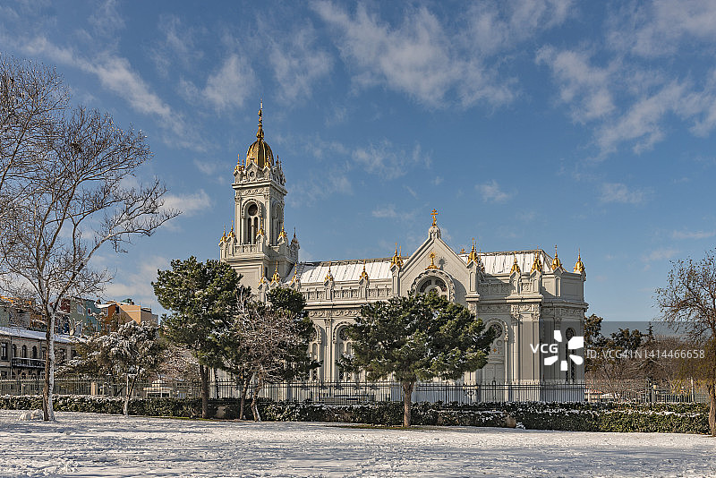 土耳其伊斯坦布尔法提赫区保加利亚圣斯蒂芬铁教堂图片素材