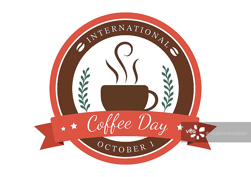 10月1日国际咖啡日卡通插画设计图片素材