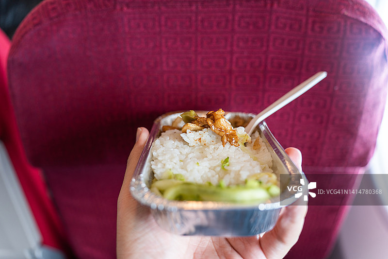 飞机餐，猪肉饭图片素材