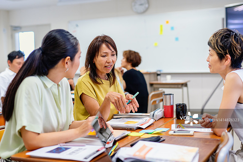 继续教育课堂上的一小群中年和成熟女性图片素材