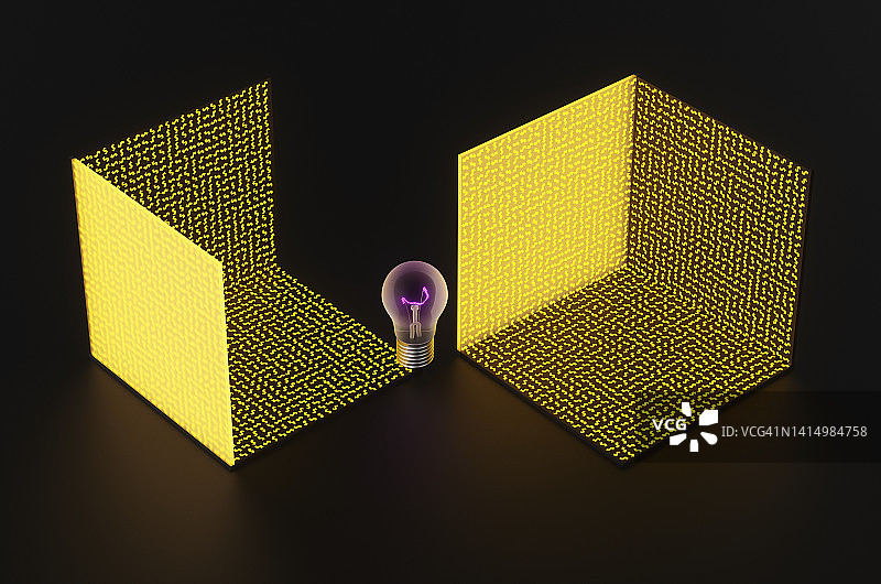 能源账单概念：白炽灯照亮墙上的美元符号图片素材