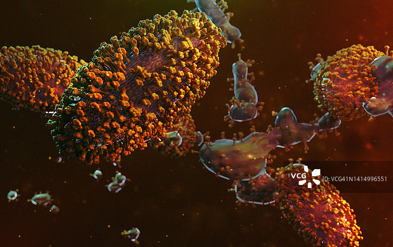 新型猴痘病毒感染人类细胞图片素材