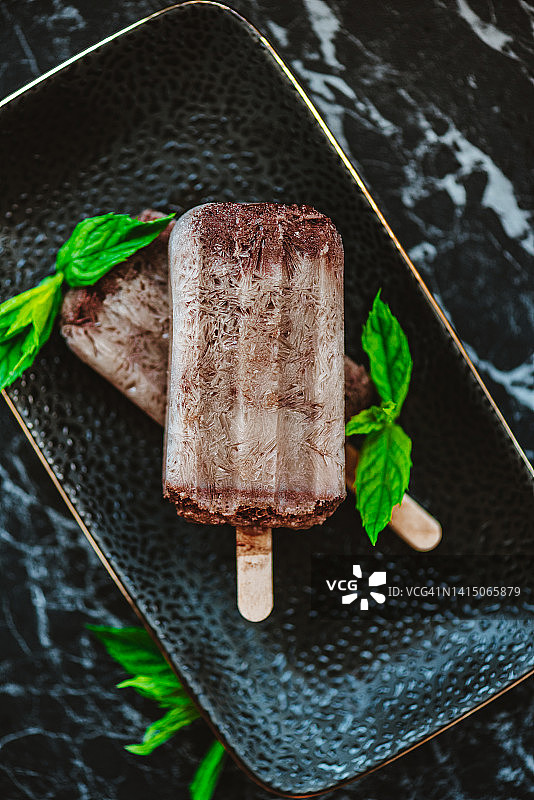 纯素巧克力冰棒图片素材