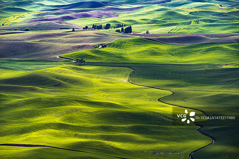 帕卢斯：阳光洒落的美丽起伏地貌图片素材