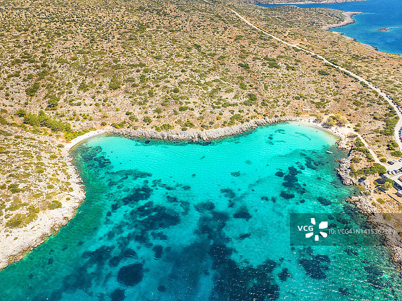 夏季爱琴海海岸线航拍照片图片素材
