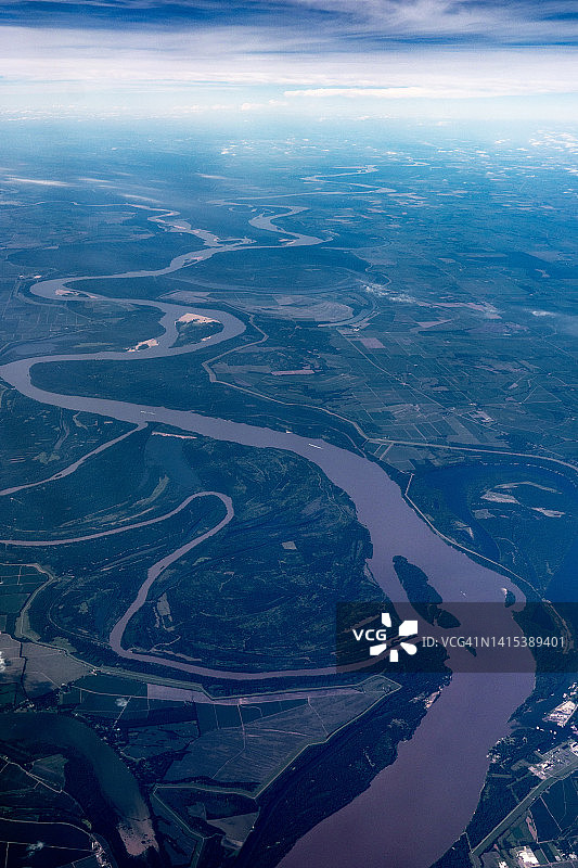 老河与密西西比河，阿肯色州-密西西比州边界图片素材