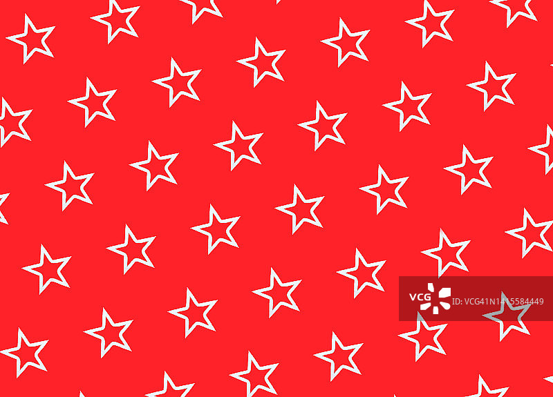 红色背景白色星星无缝图案图片素材