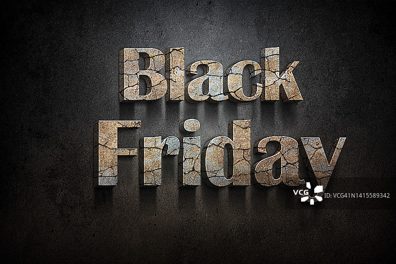 黑色石头表面的黑色星期五字样图片素材