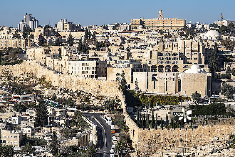 以色列耶路撒冷老城的城墙图片素材
