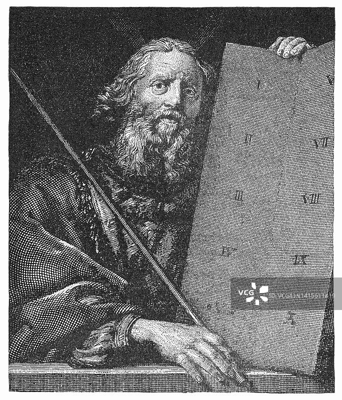 摩西肖像：犹太教最重要的先知之一图片素材