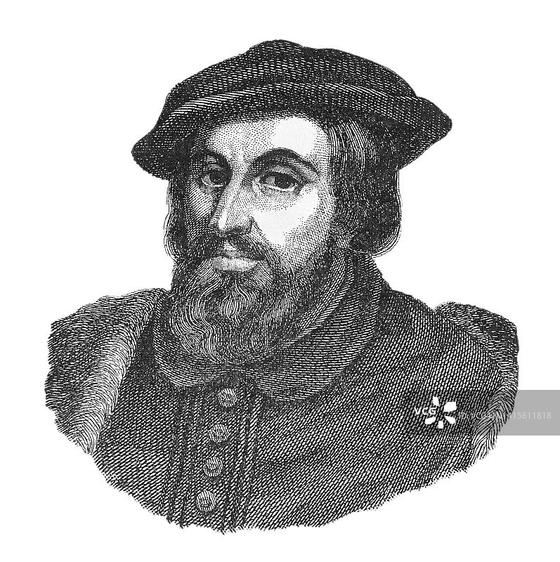 西班牙探险家埃尔南多·科尔特斯肖像图片素材