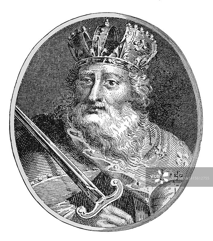 查理曼大帝肖像图片素材