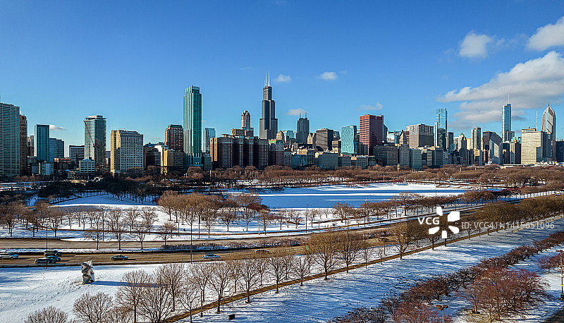 芝加哥天际线图片素材