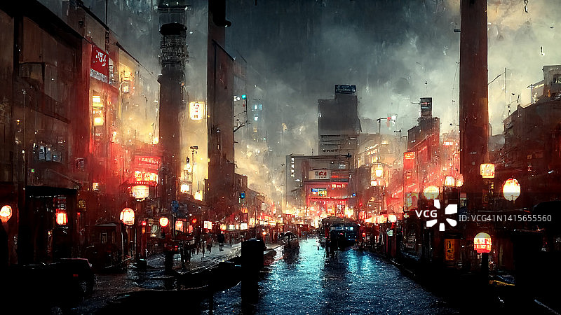 未来主义夜景城市图片素材