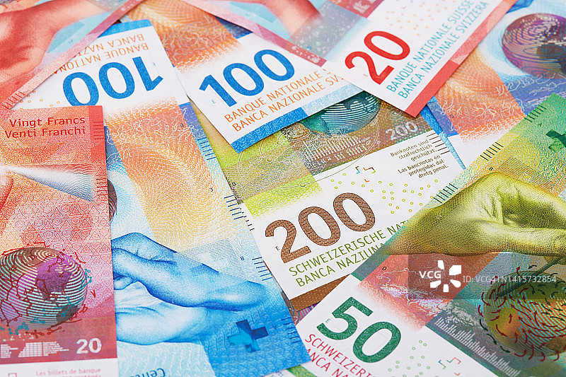 瑞士法郎纸币背景图片素材