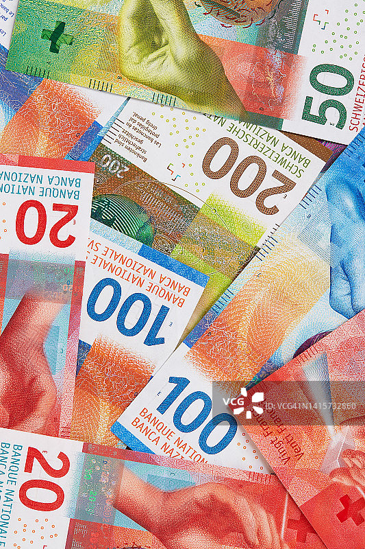 瑞士法郎纸币背景图片素材