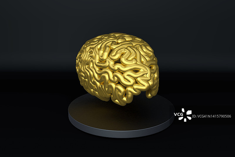 金色大脑图片素材