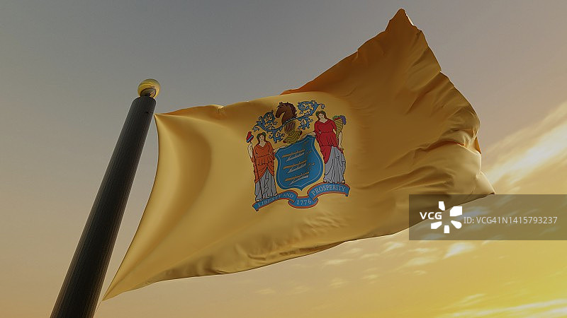美国新泽西州州旗图片素材