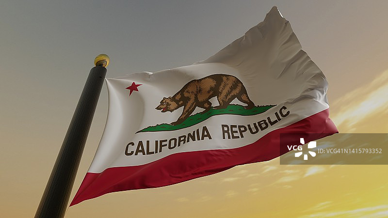 美国加利福尼亚州旗图片素材