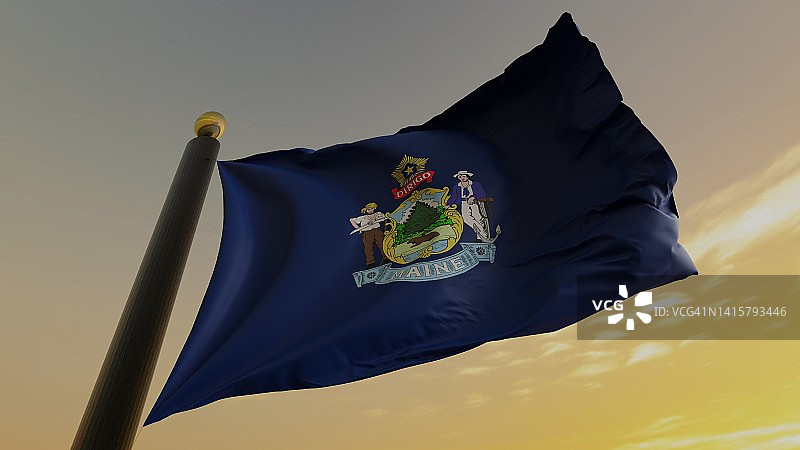 缅因州州旗图片素材