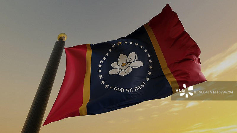 美国密西西比州旗图片素材