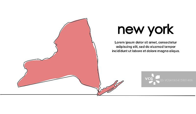 单线风格的纽约地图图片素材