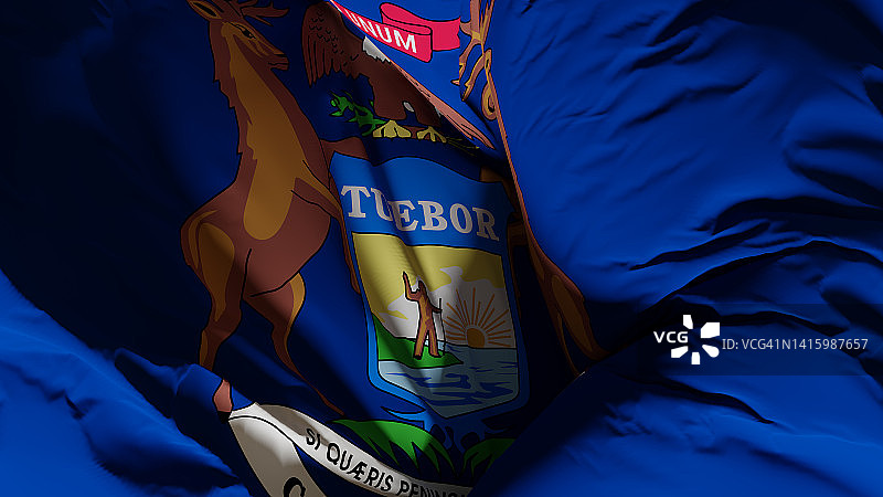 美国密歇根州旗图片素材