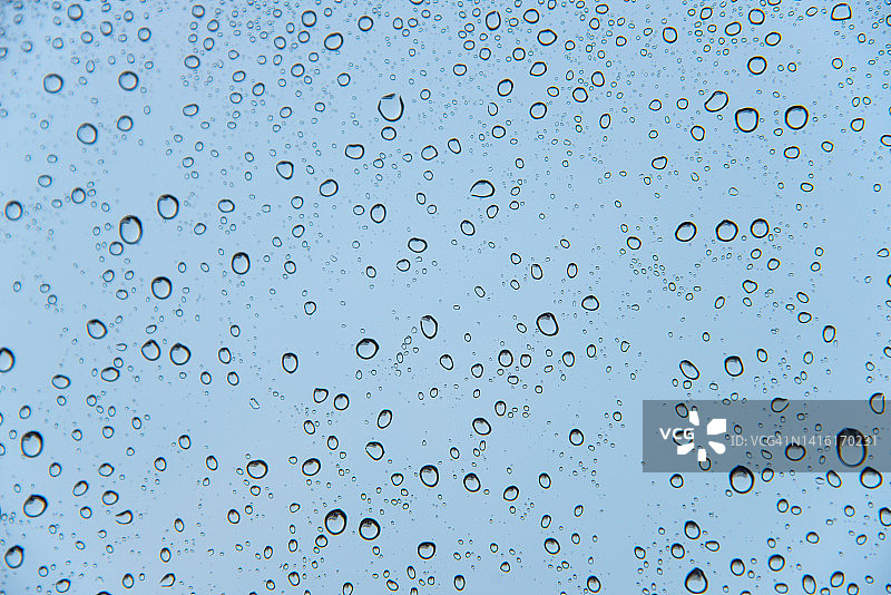 雨天窗户玻璃上的水滴抽象图案图片素材