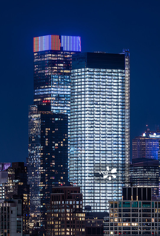 从霍博肯看曼哈顿西区夜景图片素材