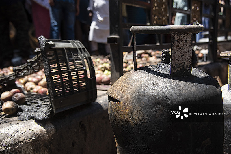 印度市场突发火灾图片素材