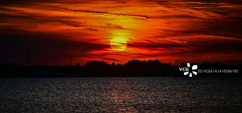 墨尔本海滩印度河日落景色图片素材