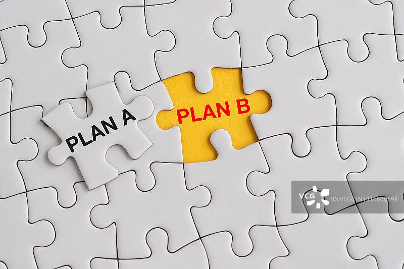 拼图上的 A 计划和 B 计划文本图片素材