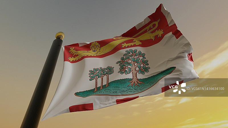 加拿大爱德华王子岛省旗图片素材