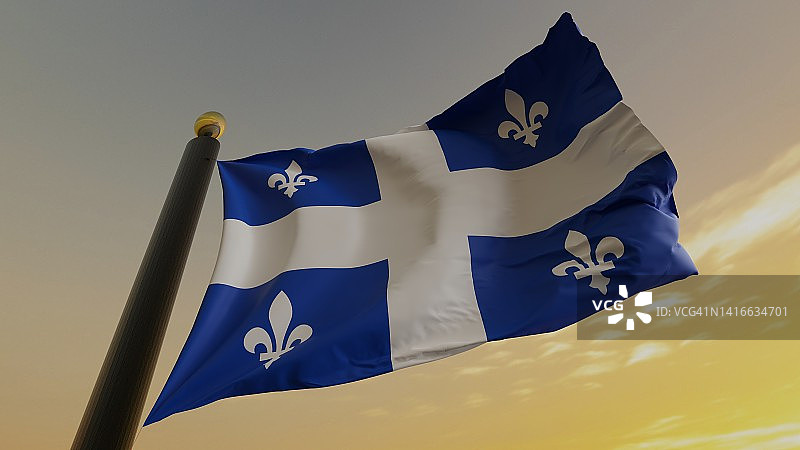 加拿大魁北克省旗图片素材