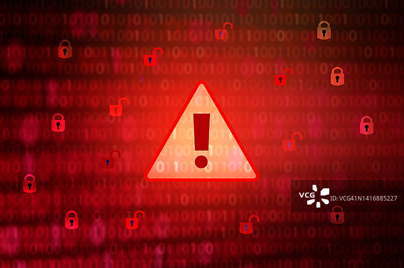 数据解锁黑客注意标志图片素材