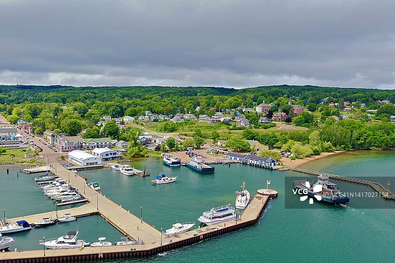 威斯康星州贝菲尔德：苏必利尔湖的航运中心图片素材