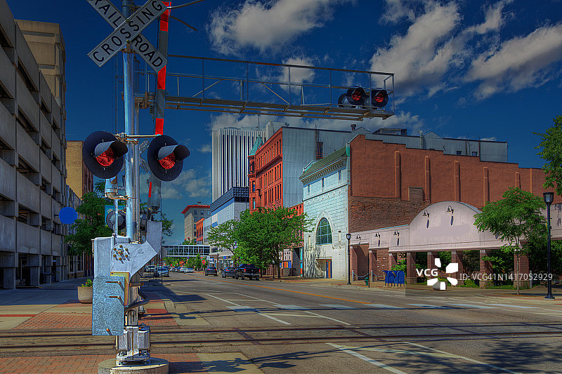 东南第三大道铁路道口图片素材