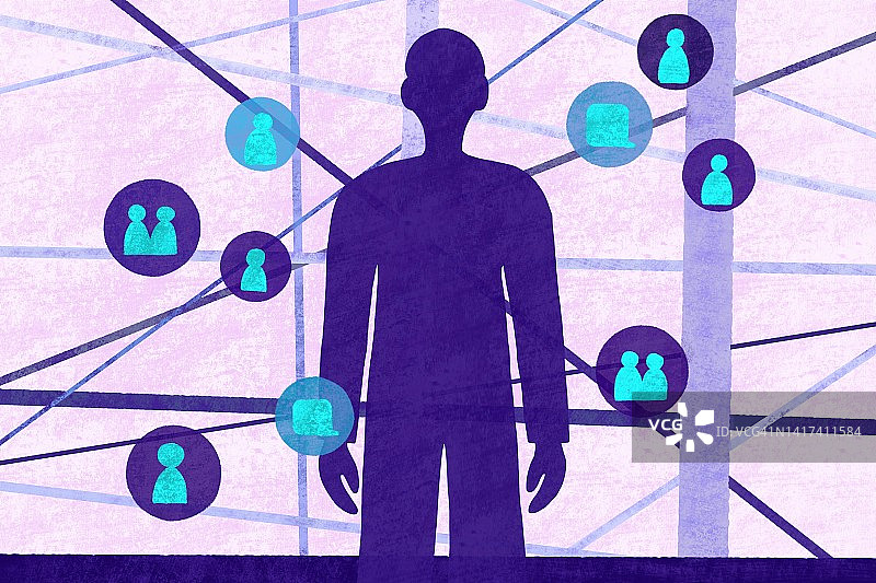 社交网络主题插画设计图片素材