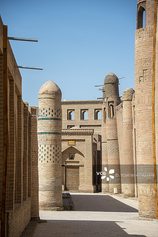 乌兹别克斯坦希瓦伊钦卡拉堡垒内部景观图片素材