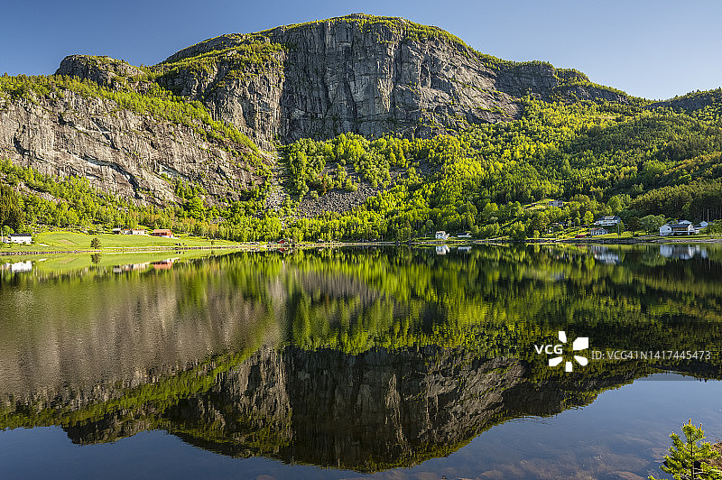 挪威阿格德尔夏季特里达尔斯乔尼湖风光图片素材