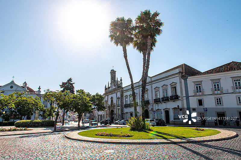 法鲁阿尔科达维拉附近有棕榈树的环岛图片素材