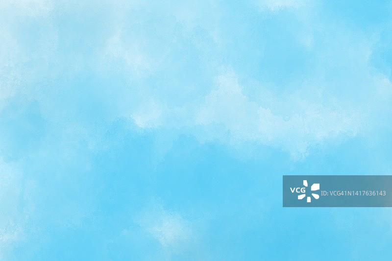 抽象背景的模糊，蓝、绿、黄水彩在白纸上手绘图片素材