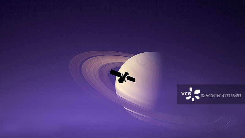 环绕土星运行的卫星图片素材