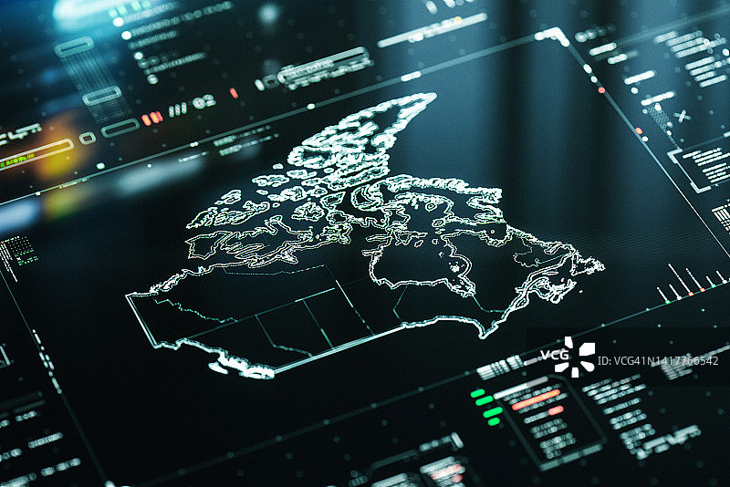 加拿大数字地图信息图图片素材