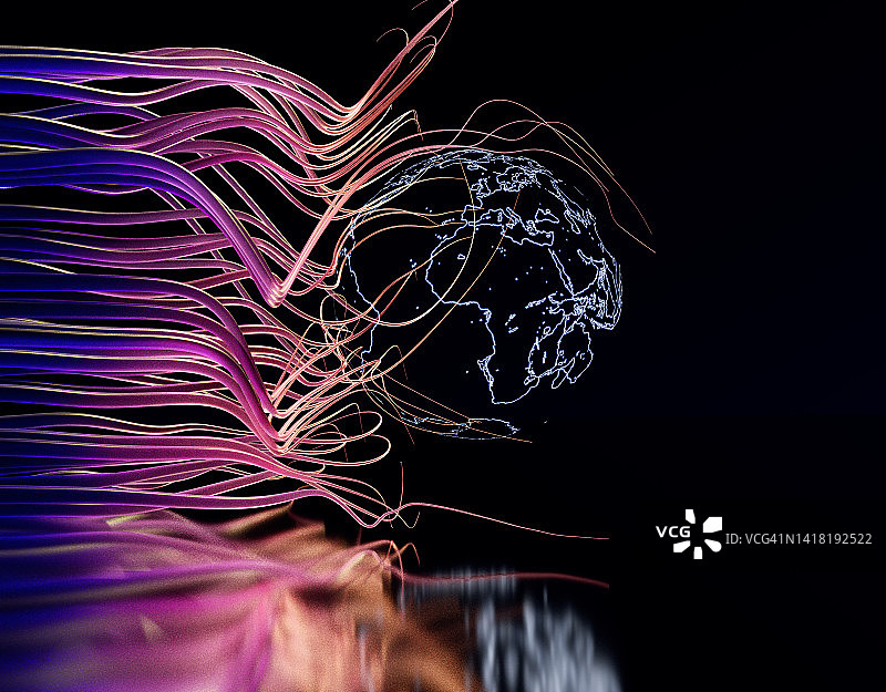 大数据吞噬地球图片素材