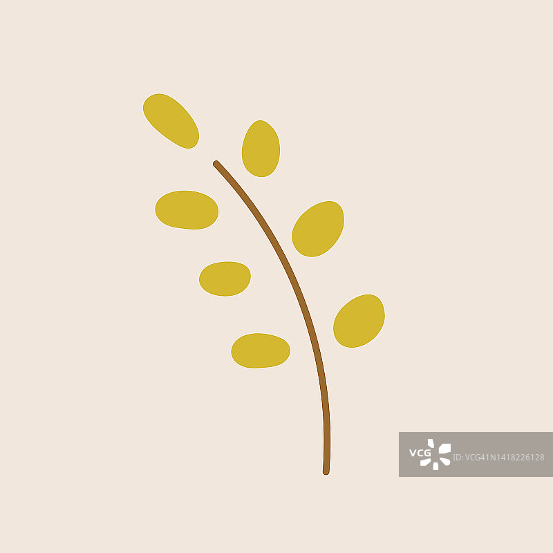 扁平风格的简约秋叶圆形叶图片素材