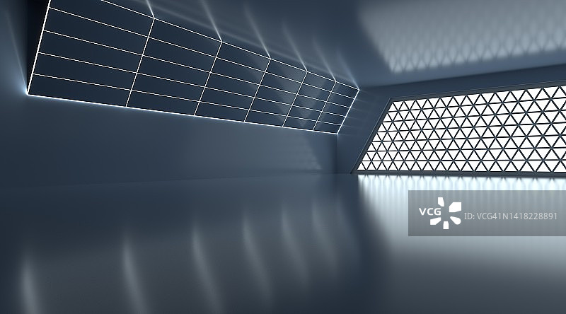 明亮室内建筑的3D渲染图片素材