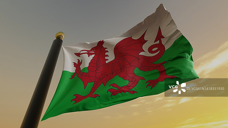 威尔士旗帜图片素材