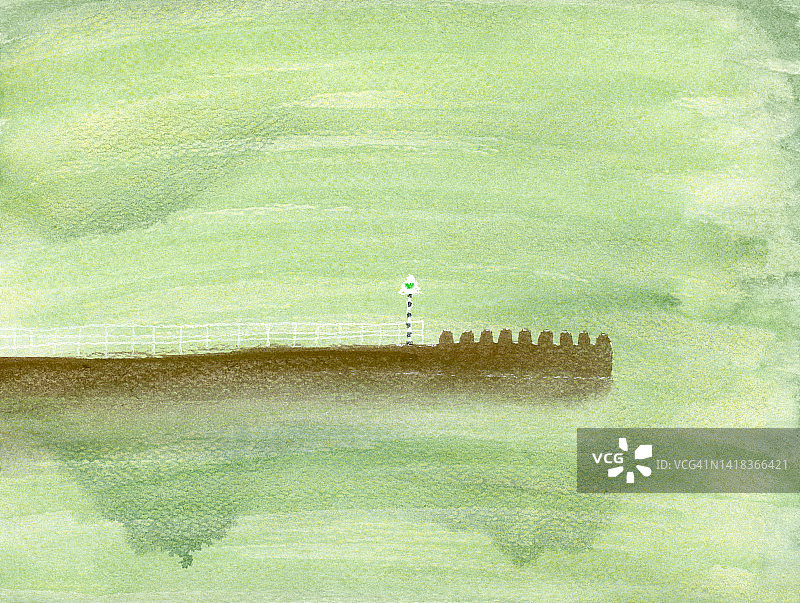 码头插画图片素材