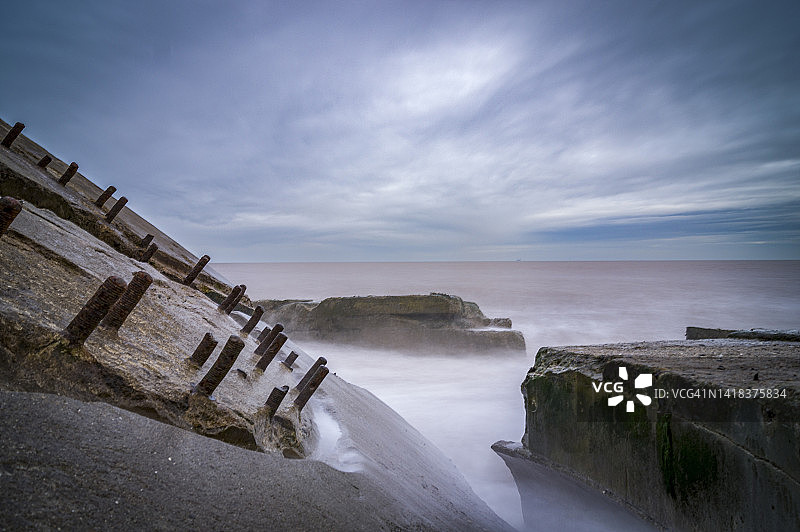 东约克郡伊辛顿海岸的海岸侵蚀图片素材
